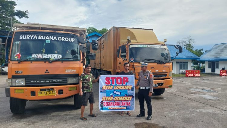 Sat Lantas Polres Maros Gelar Sosialisasi ODOL ke Komunitas Sopir Truk