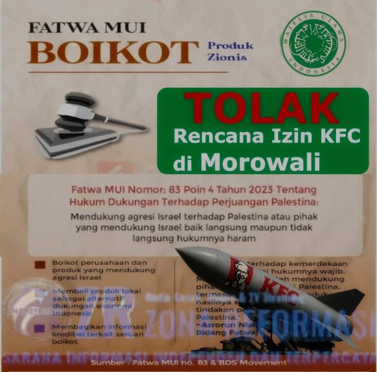 Dukung Fatwa MUI, FORBES Morowali Tolak Kehadiran KFC dan McDonald’s