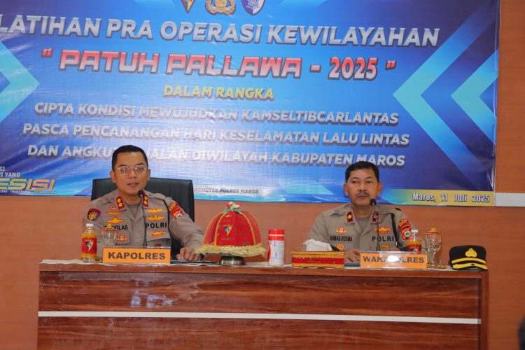 Polres Maros Gelar Latihan Pra Operasi Patuh Pallawa, Kapolres Ingatkan Personel Disiplin Taat Aturan