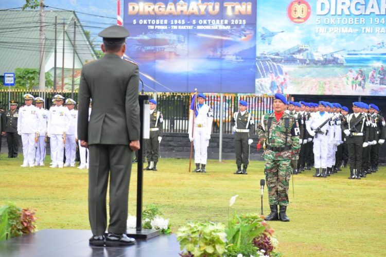 TNI Prima, TNI Rakyat, Indonesia Maju”: Kodam XXIII/Palaka Wira Peringati HUT ke-80 TNI dengan Khidmat
