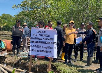 Eksekusi Lahan Empang di Maros Dikawal Aparat, Situasi Aman dan Terkendali