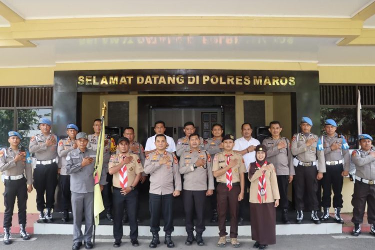 Saka Bhayangkara Maros Siap Harumkan Nama Daerah di Peran Saka Nasional, Dilepas Langsung Kapolres Maros