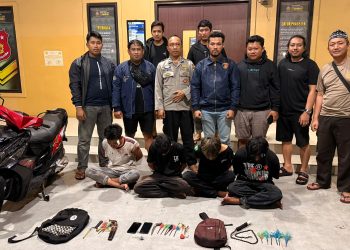 Unit Jatanras Polres Maros Ciduk Empat Remaja Bersenjata Tajam Saat Patroli Dini Hari