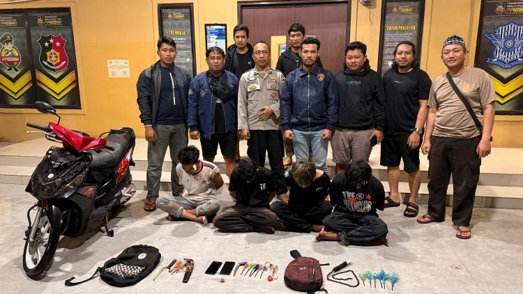 Unit Jatanras Polres Maros Ciduk Empat Remaja Bersenjata Tajam Saat Patroli Dini Hari