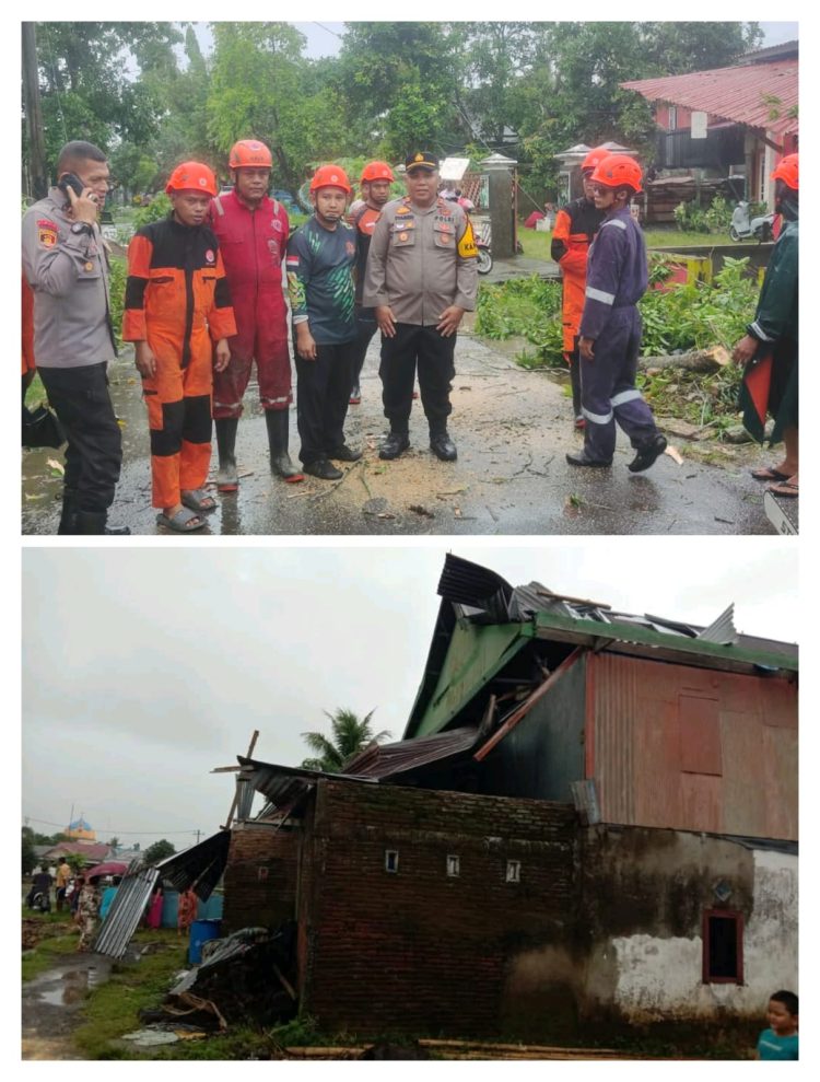 Angin Puting Beliung Rusak Enam Rumah di Kecamatan Lau, Pemerintah Maros Gerak Cepat Salurkan Bantuan