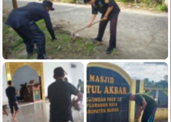 Persaudaraan Monta Bassi(PMB) Bersama Pengurus Masjid Baitul Akbar Lingkungan Pacelle Kerja Bakti Bersih Bersih Masjid 