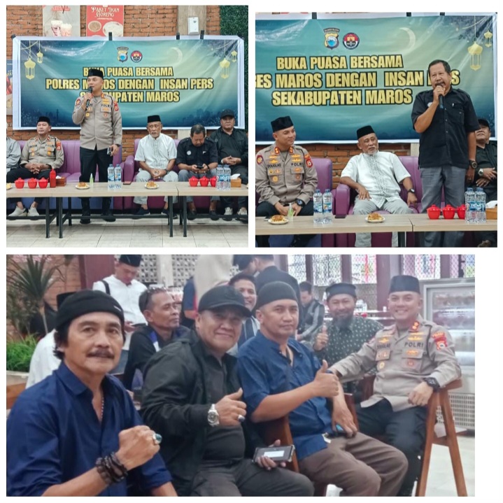 Polres Maros Gelar Buka Puasa Bersama Insan Pers, Perkuat Sinergi Jaga Kamtibmas yang Kondusif