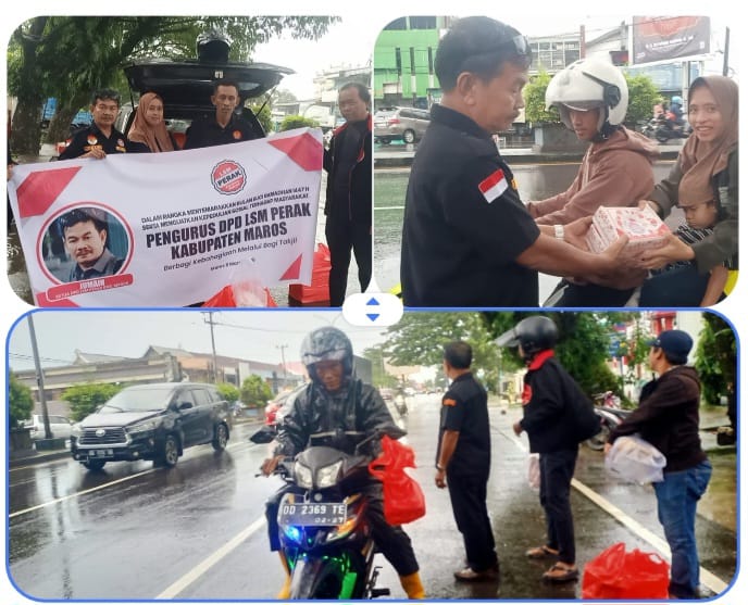 DPD LSM Perak Maros Bagikan Ratusan Takjil, Wujud Kepedulian Sosial di Bulan Ramadan