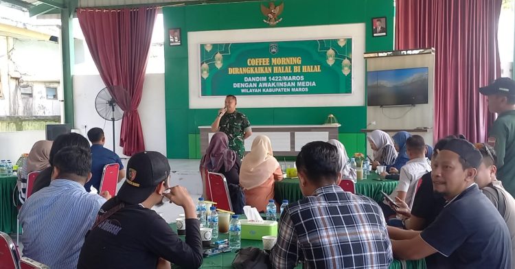 Dandim 1422 Maros Gelar Coffee Morning dan Halal Bihalal Bersama Insan Pers, Angkat Tema “Seruput Kopi, Perkuat Sinergi”