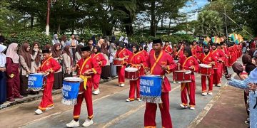 Semarakkan Hardiknas 2026, Marching Band Tapak Suci MTs Muhammadiyah Sibatua Pukau Warga Pangkep